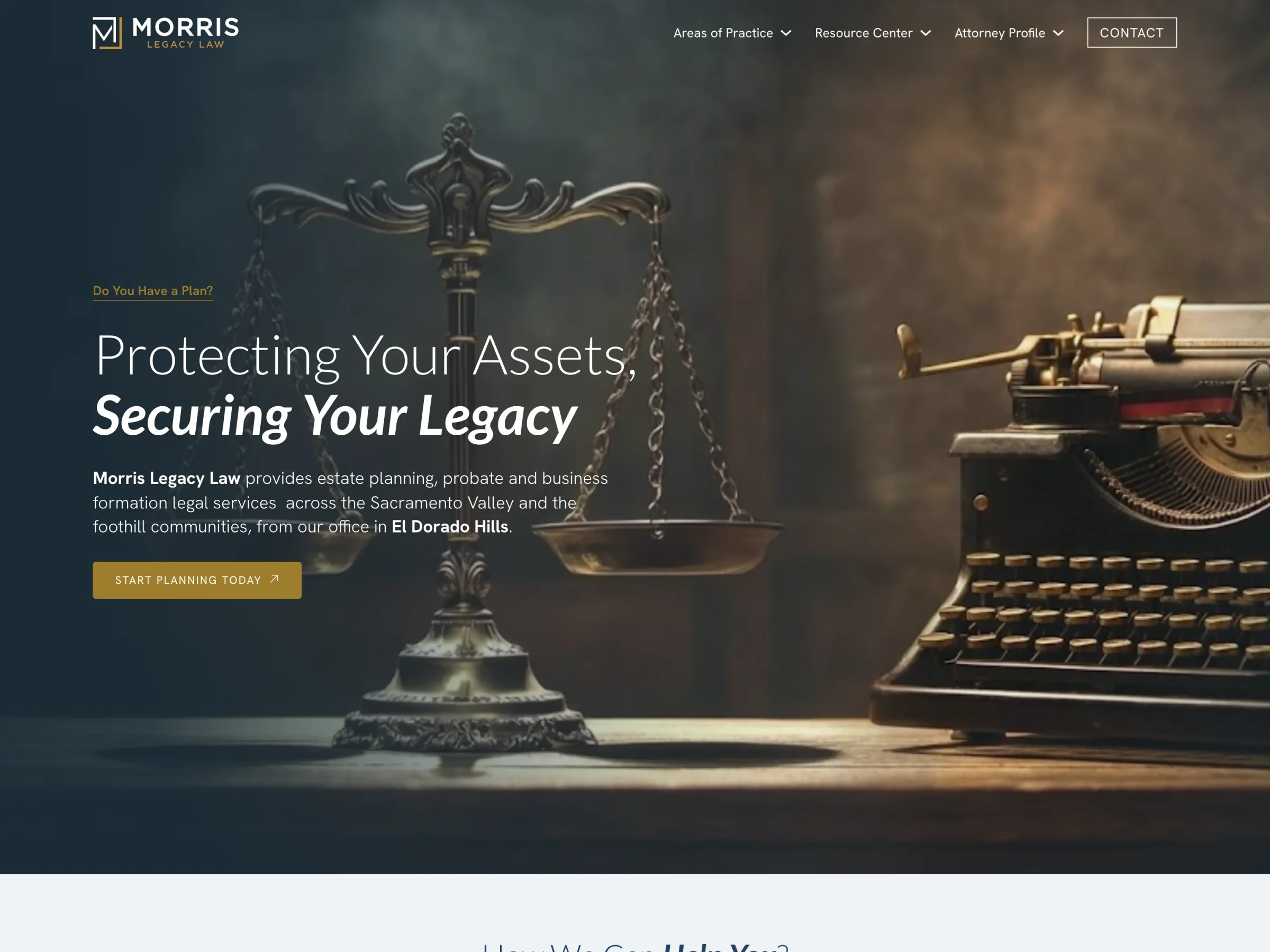 Morris Desktop view home page