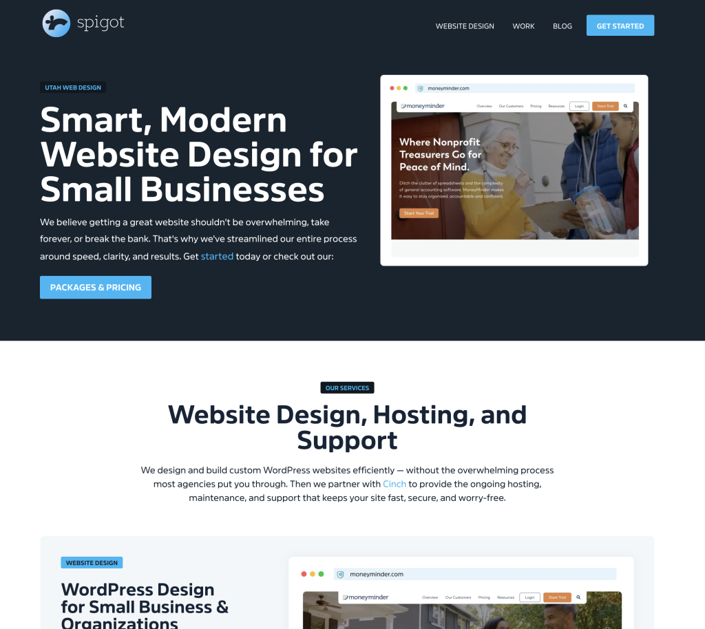 Spigot Design website in 2025