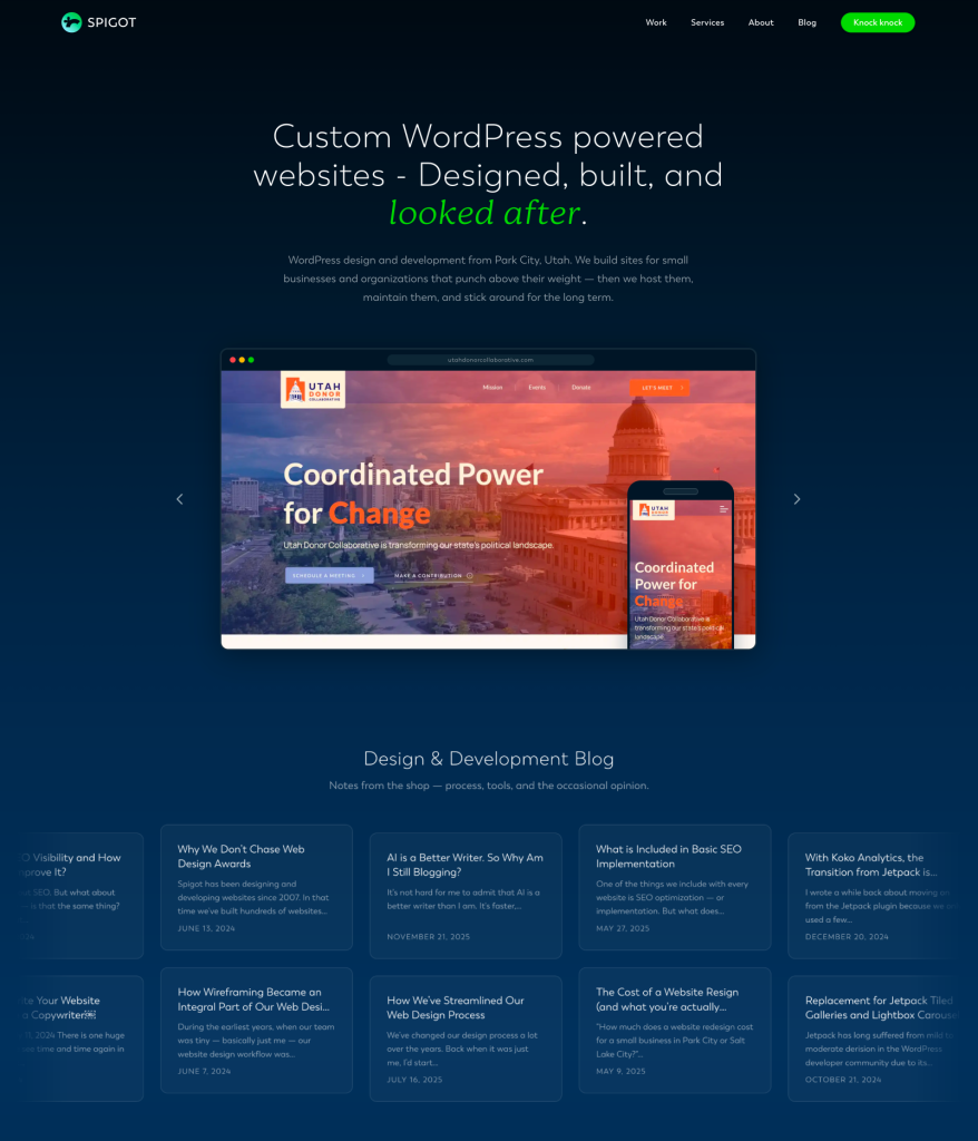 Spigot Design website in 2026
