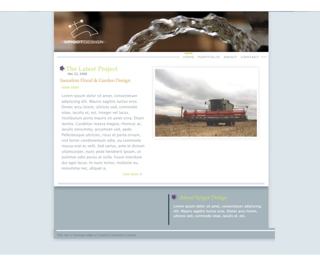 Spigot Design website in 2007