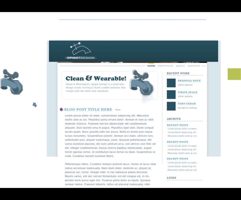 Spigot Design website in 2007
