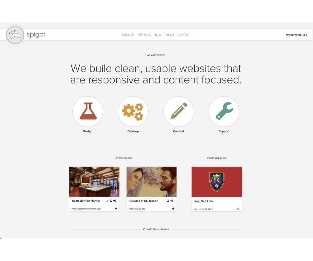 Spigot Design website in 2012