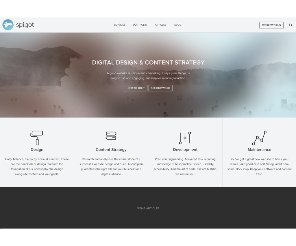 Spigot Design website in 2015