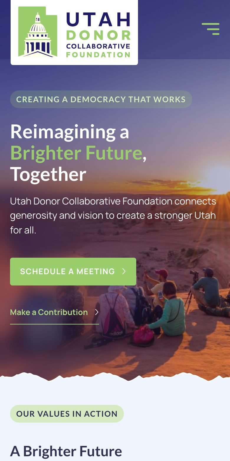 UDC Foundation website — mobile view