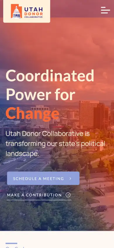 Utah Donor Collective website — mobile view