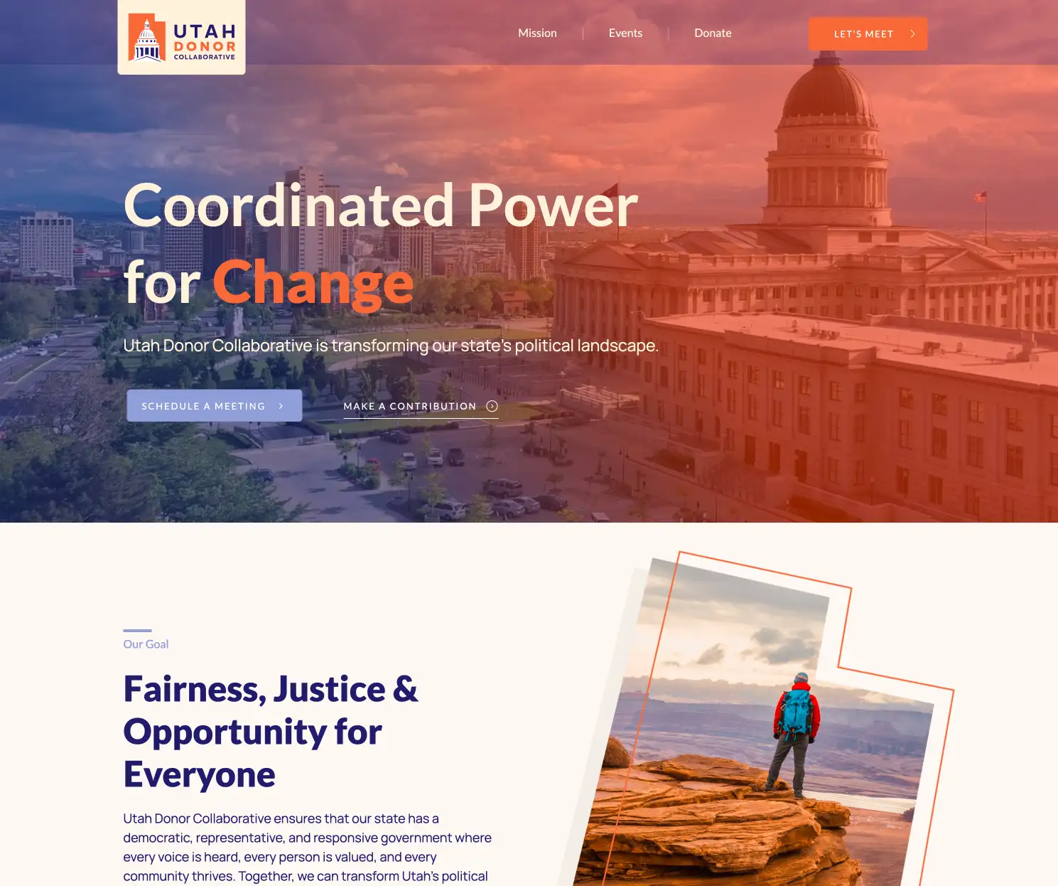 Utah Donor Collective website homepage — desktop view